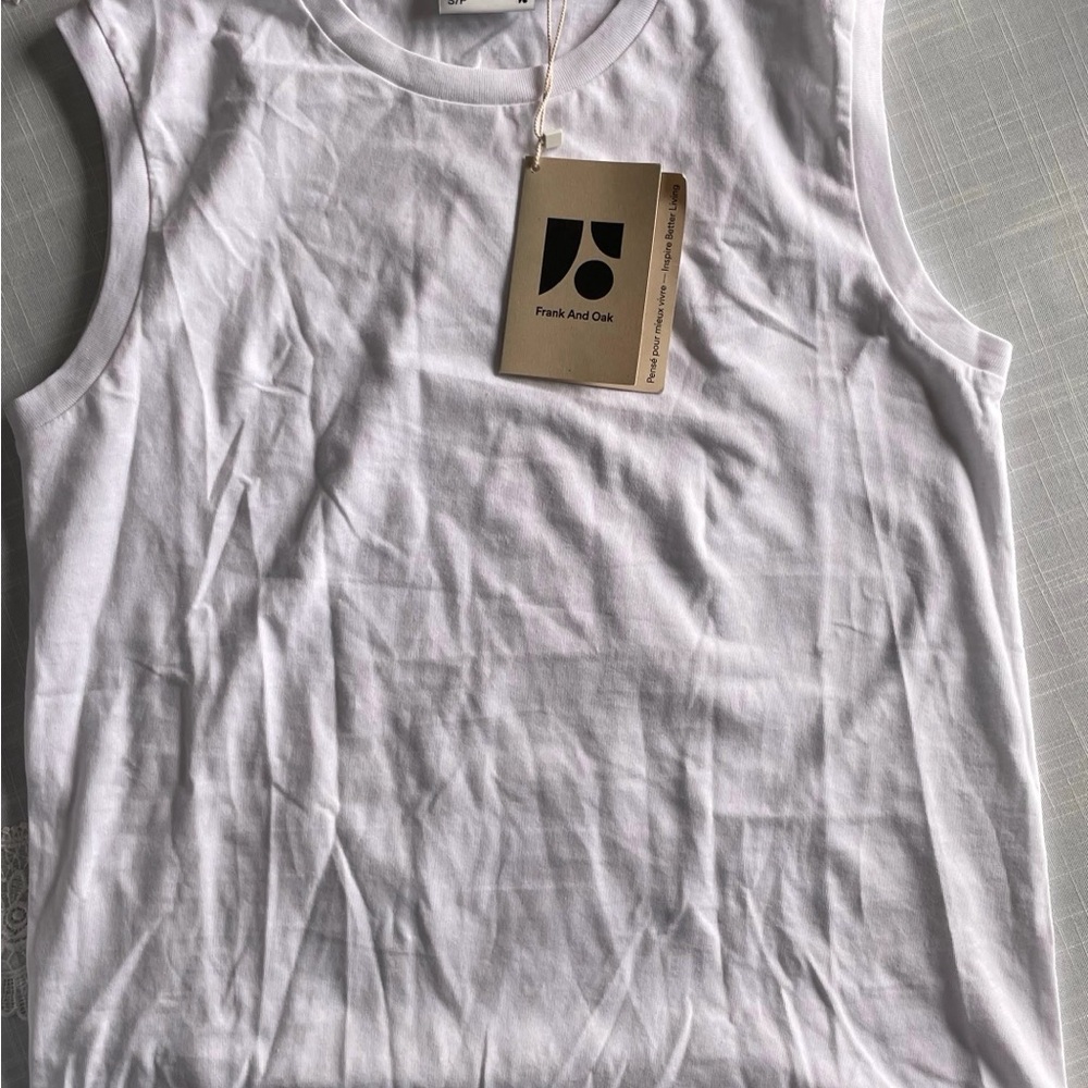 Frank And Oak White Sleeveless Top